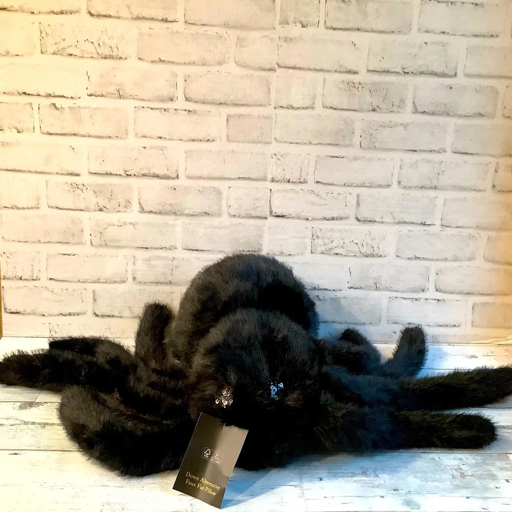 Cynthia Rowley Faux Fur Spider Shaped Halloween Pillow